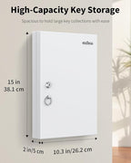 Uniclife 32 Position White Key Lock Box, Wall Mount Key Box, Car Key Organizer with Writable Key Racks and Tags, Security Key Cabinet, Car Key Holder Storage Box for Office Hotel & Company