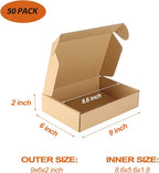 PHAREGE 9x6x2 inch Shipping Boxes Bulk 50 Pack Brown, Tab Lock Tuck Top Mailer Boxes for Packaging Small Business, Small Cardboard Gift Boxes for Wrapping Mailing Present