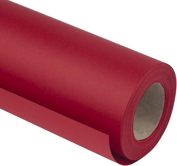 RUSPEPA Red Kraft Paper Roll - 18 inches x 100 feet - Recyclable Paper Perfect for for Crafts, Art, Wrapping, Packing, Postal, Shipping, Dunnage & Parcel