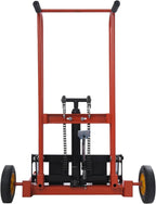 Hydraulic Material Lift 450 lbs Capacity, 36 Inch Lift Height Manual Stacker with 9" Casters, Mobile Hand Pallet Truck Lift Winch Stacker for Workshops, Warehouses, Factories, Homes