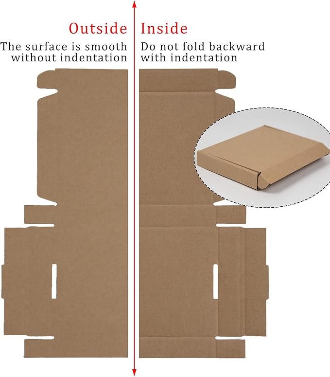 50 Pack 7x5x1 Inches Small Shipping Boxes, Brown Corrugated Cardboard Boxes, Moving Mailing Packing Box