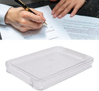 Luqeeg 2Pcs Flat Plastic File Storage Bins, Transparent Stackable Portable Project Box, Document Organizer with Latching Lids for Organizing A4 Paper Photo Scrapbook Notebook