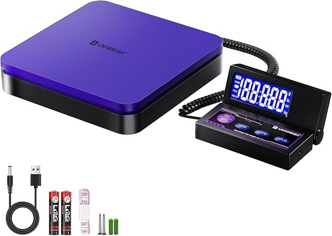 Digital Shipping Scale 110lbs/0.1oz Accurate,Postal Scale with 5 Units/LCD/Tare/Hold Function,Auto-Off,Postage Scale for Packages Small Business/Mail Scale,Includes Battery & USB-A