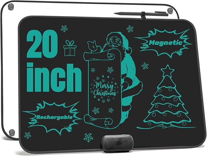 ROYALITA 20-Inch LCD Writing Tablet for Kids & Adults, Large Rechargeable Writing Board Doodle Board for Back to School, Birthday Gift, Built-in Magnets & Instant Erase Note Menu Board for Fridge