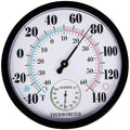 Indoor Outdoor Thermometer Hygrometer, Lirches Outdoor Thermometer Large Numbers, Decorative Outdoor Thermometers for Patio, No Battery Needed Wall Thermometer Round 10" in Diameter