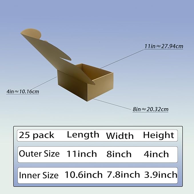 11x8x4 inch Shipping Boxes Pack of 20, Brown Corrugated Cardboard Box Mailer Boxes for Packaging Small Business Shipping，Recyclable Moving Storage Mailing Boxes Bulk Book Literature Gift Giving