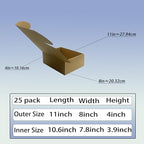11x8x4 inch Shipping Boxes Pack of 20, Brown Corrugated Cardboard Box Mailer Boxes for Packaging Small Business Shipping，Recyclable Moving Storage Mailing Boxes Bulk Book Literature Gift Giving
