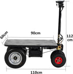 Electric Flatbed Durable Heavy Duty Steel Flatbed Cart Folding Hand Cart 600kg Capacity Reinforced Hand Truck for Warehouse Logistics Construction