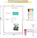 Dry Erase Magnetic White Board, 11" x 14" Double-Sided Desktop Whiteboard with Stand, Portable Small Whiteboard Set for Drawing, Office, Home, School