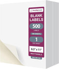NextDayLabels - Full Page Labels 8.5 x 11 - White Shipping Labels - 8.5 x 11 Label Paper for Printer - Large Blank Matte Sticker Printer Paper - Laser/Inkjet Printer Labels (1 Per Sheet, 500 Labels)