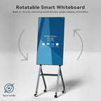 TIBURN Flip Board 55" S2 Smart Board, 4K UHD Smart Whiteboard with TIBURN HQ Eyes S2 Auto Framing Camera, Rotating Adaptive Smart Board, Digital Board for Home and Business with Stand