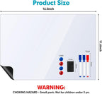 Magnetic Whiteboard for Fridge, 2 Pack 12x16 Inch Dry Erase Board for Refrigerator, Kitchen Organizer & Planner with 3 Markers, Eraser & 4 Magnets