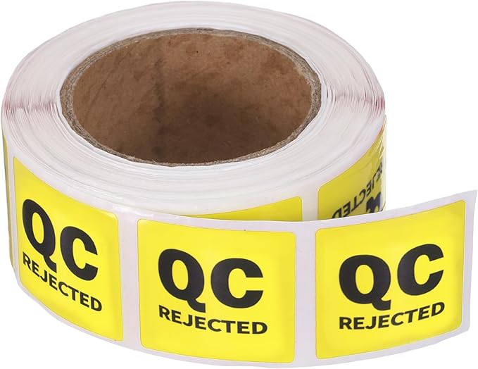PATIKIL 360 Pcs 1 Roll QC Hold Labels, 1 Inch Square Inventory Control Adhesive Round Labels Food Service Quality Control Stickers for Warehouse Management Inspection, Yellow