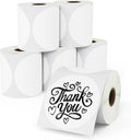 BETCKEY - 3 Inch/76 mm Round Removable Film Label - Durable Waterproof - Compatible with Zebra & More Label Printer, Perforated [6 Rolls, 8280 Labels]