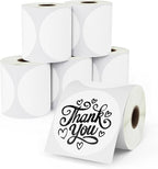 BETCKEY - 3 Inch/76 mm Round Removable Film Label - Durable Waterproof - Compatible with Zebra & More Label Printer, Perforated [6 Rolls, 8280 Labels]