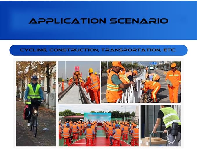 YOWESHOP High Reflective Visibility Safety Vest with Pockets and Zipper Custom Your Logo Safety Workwear