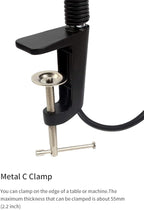 Gooseneck LED Light, Clamp Gooseneck Light 900 Lumen 120 Volt Fixed with C Clamp Industrial Work Lamp for Machine Tools and Lathe