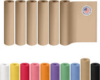 Brown Kraft Paper Roll 24" x 2160" (180 feet), Pack of 6 - USA-Made Brown Packing Paper 30lb Thickness for Moving, Shipping, Crafts/Arts - 100% Recycled Natural Wrapping Material by IDL Packaging