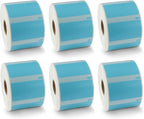 BETCKEY - Compatible DYMO 30334 (2-1/4" x 1-1/4") Medium Multipurpose Barcode/FNSKU Labels - Compatible with Rollo, DYMO Labelwriter 450, 4XL & Zebra Printers[6 Rolls, 6000 Labels, Blue]