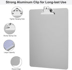 ZCZN Metal Clipboard, 12 Pack Heavy Duty Aluminum Clipboards 12 x 9 Inches, A4 Letter Sizer Document Holder with High Capacity Clip, Suitable for School, Office, Jobsite or Medical Staff, Silver