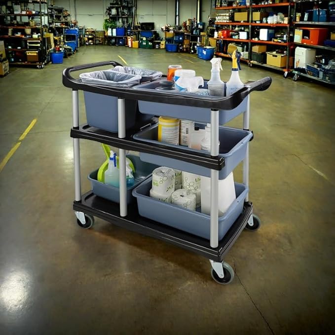 ZQZ-Store Storage Cart 3 Tier Heavy Duty Commercial Grade Utility Cart,Carts with Wheels,Multi-Function Mobile Shelving Unit Organizer for Hotel,Restaurant,Kitchen, Bedroom,Laundry Room