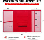 LINTRU Car Registration and Insurance Holder Trifold, Oversized Fit with Reinforced Construction, Matte PU Leather Vehicle Glove Box Organizer for Documents, Car Accessories for Men and Women