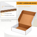 12x9x3 inch Shipping Boxes Set of 20, White Corrugated Cardboard Box Literature Mailer for Mailing Packing Moving and Storage
