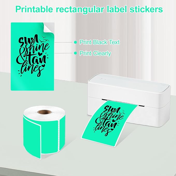 3 x 5 inch Home Moving Box Labels for Storage Bins 300pcs Colored Blank Label Sticker for Shipping Thermal Printer Color Coding Rectangle Moving Labels for Packing Boxes,Watercolor Green