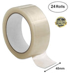 ABC Carton Sealing Tape 2.84 Inches Wide x 54.68 yd Length. 24 Rolls of Clear Moving Tape for Boxes. Box Tape for Moving, Packing, Shipping, and Mailing. 2 mil Thick Acrylic Shipping Tape Rolls
