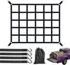 Cargo Net for Pickup Truck Bed, Heavy Duty 1100 lbs Capacity, Adjustable Cam Buckles & S-Hooks, Thick Herringbone Nylon, with Drawstring Storage Bag for Trailers and Trucks (50" x 42")