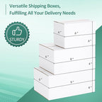 Eupako 30 Pack Small Shipping Boxes Assorted Sizes, White Corrugated Box Mailers, Cardboard Boxes for Packaging Small Business, Mailing, 6x4x4 & 8x6x4 & 9x6x4 10 PCS Each Small Boxes