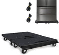 Furniture Dolly,Moving Dolly 4 Wheels Heavy Duty,16in-11in 500lbs Capacity,Furniture Movers Dollys with Wheels,4 Wheels Small Flat Dolly Cart, 2 Pack, Black,Grey Wheel