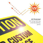 Custom Caution Sign, OSHA Sign, 10x7 Inches, 4 Mil Vinyl Decal Stickers Weather Resistant, Made in USA