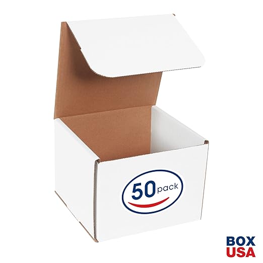 Box USA BM886 8"L x 8"W x 6"H, White (Pack of 50)