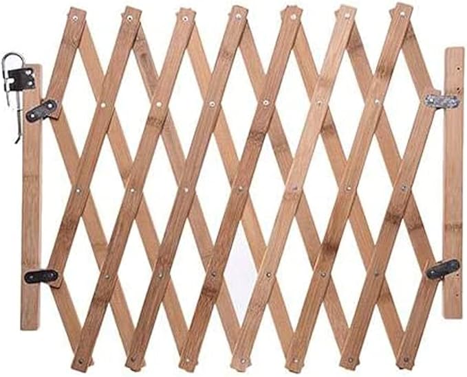 43-inch Wide 18-inch Tall Dog Gate Wood Pet Gate for House Doorway Stairs Patio Yard Puppy Foldable Fence Fences for Dogs Indoor