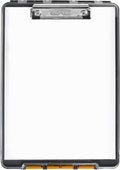 Dexas Clearview Clipcase Dry Erase clipboard, 13.75 x 9.5 Inch, Orange.See Papers Clearly Outdoors,Stay Organized & Dry Ideal for Coaching,Teaching,homeschooling,Art, Trades& Medical pros(Pack of 6)