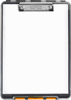 Dexas Clearview Clipcase Dry Erase clipboard, 13.75 x 9.5 Inch, Orange.See Papers Clearly Outdoors,Stay Organized & Dry Ideal for Coaching,Teaching,homeschooling,Art, Trades& Medical pros(Pack of 6)