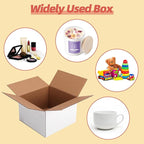 25 Packs Small Shipping Boxes 8x8x6 Inches, White Corrugated Cardboard Box for Shipping, Packing, Business, DIY