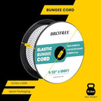 Bungee Cord Elastic Shock Cord 5/32" x 100' Bungee Rope for DIY, Tie Downs, Kayak and Outdoor - White&Black