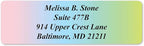Cascading Rainbow Medley Personalized Return Address Labels with Elegant Plastic Dispenser - Roll of 500 Custom Stickers