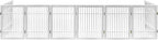 Pet Dog Gate Strong and Durable Freestanding Folding Acacia Hardwood Portable Wooden Fence Indoors or Outdoors by Urnporium (White Pet Gate, 8 Panel 24" Tall)