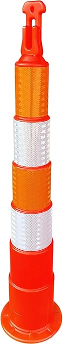 Eastern Metal 42" Stackable Ring TOP Traffic CHANNELIZER Cones W/16 lb Base (Set of 3-Includes (3) CHANNELIZERS, (3) Bases)