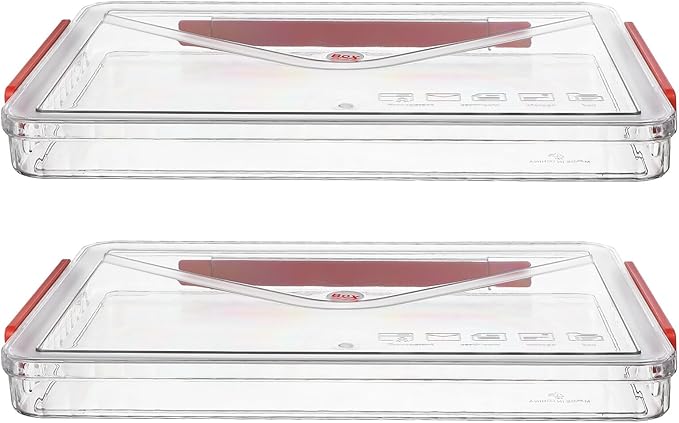2pcs Transparent Plastic File Boxes with Handles Stackable Storage Bins with Lids for Paper and Document Organization Portable Small Project Storage Cases for Office and Home Use