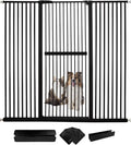 Lumizone Extra Tall Cat Gate 61.02" High Pressure Mounted Extra Wide 63.39"-67.32" (17Sizes) 1.37" Gap No Drilling Auto-Close Tall Pet Gate for Dogs (Black, 63.39"-67.32" W)