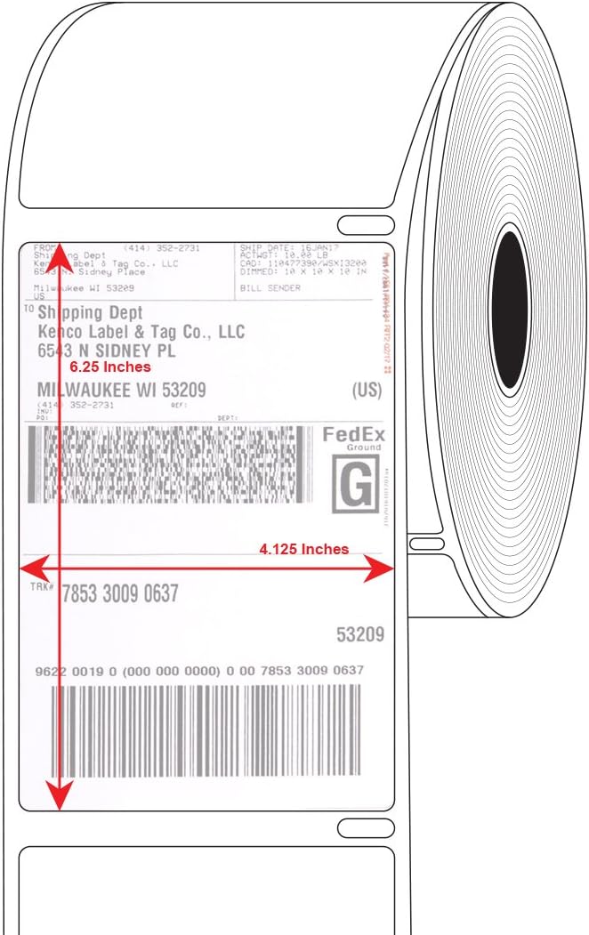 4" x 6" Compatible with Dymo® 4XL Postage Shipping Labels, Compatible with Dymo® 1744907 (1 Roll - 220 Labels Per Roll) (1 Pack)