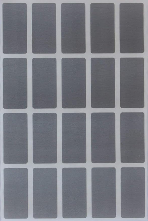Royal Green Badge Stickers for Kids 1.57 inch x 0.75 inch Rectangular Labels in Color Grey (40mm x 19mm) - 100 Pack