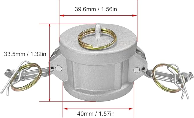 2PCS Aluminum Type DC Cam and Groove Fitting, Female Coupler x Female NPT, with 2PCS Camlock Gasket Fitting (0.75")