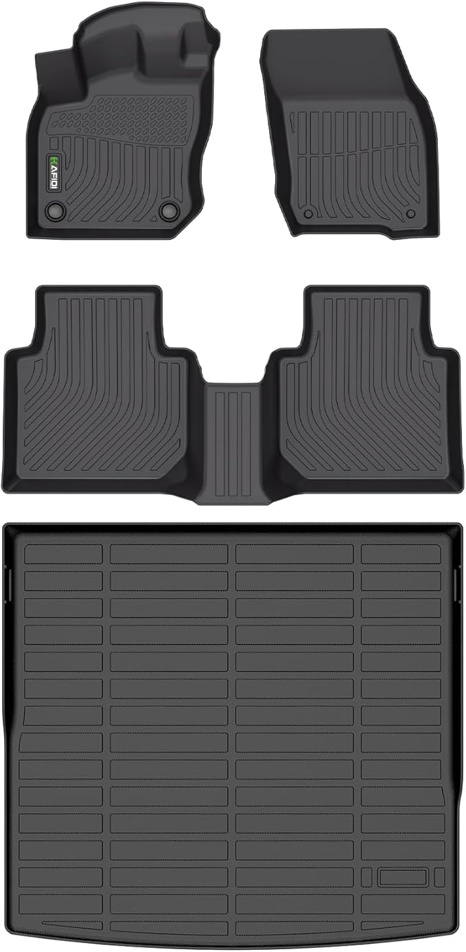 HAFIDI® Floor Mats & Cargo Liner Fit for Volkswagen Tiguan 2025 2026, All Weather Protection TPE Anti-Slip Automotive Full Set Floor Liners Custom VW Tiguan Accessories - Black