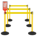 6 Pack Stanchions with Retractable Belts - Heavy Duty Crowd Control Barriers with Weighted Rubber Base, Retractable Belt Stanchions for Queue Line, Events, Public Safety(Yellow，6 Pack）