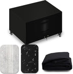Heavy Duty Patio Furniture Covers Waterproof, 600D Outdoor Furniture Cover Waterproof for Sectional Sofa Couch, Outdoor Dining Table and Chair Set Covers 68''L x 38''W x 28''H, Black